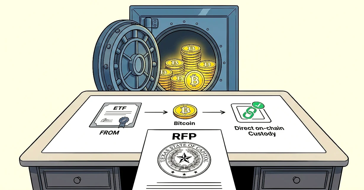 Texas Bitcoin reserve plans shift from ETF to direct BTC custody