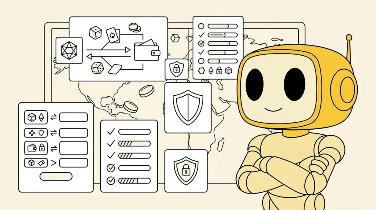 Consistent Token Metrics TMAI mascot illustration for Crypto Casinos