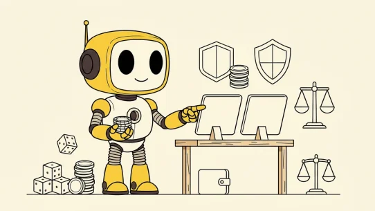 Consistent Token Metrics TMAI mascot illustration for Best Crypto Casinos