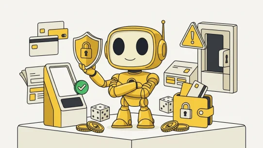 Consistent Token Metrics TMAI mascot illustration for No-KYC Crypto Casinos