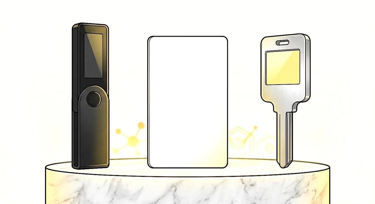 Token Metrics line-art illustration for best crypto hardware wallets