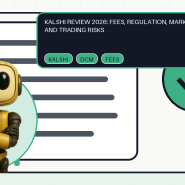 Shared Token Metrics AI mascot with editorial regulated event contract and checklist for the Kalshi platform review